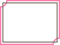 桃色×茶色のシンプルな二重線のフレーム飾り枠