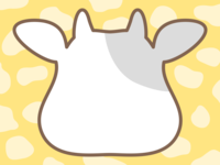 牛的脸的形状和牛柄图案(黄色)的装饰框