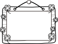 木招牌和三叶草(黑白装饰框)