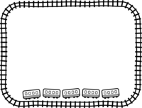 下面排列的电车和线路(黑白装饰框)