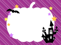 かぼちゃの紫色斜めストライプ-ハロウィンフレーム飾り枠