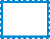 青の切手風のフレーム飾り枠