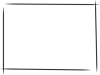白黒の手書き風のシンプルなフレーム飾り枠