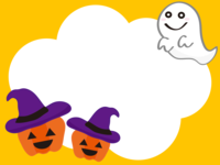 Halloween pumpkin and ghost frame Decorative frame
