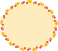 Yellow oval frame of warm-colored polka dots Decorative frame