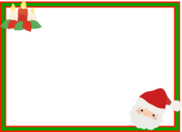 サンタとキャンドルのクリスマスフレーム飾り枠