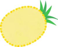 パイナップルの形の黄色フレーム飾り枠