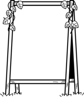 立木招牌和叶子(黑白装饰框)
