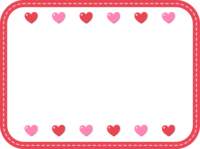 心形(红色粉红色)的上下情人节装饰框