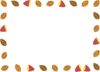 烤芋和枯叶的边框装饰框