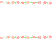 コスモスの花の上下フレーム飾り枠
