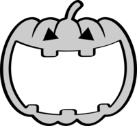 ハロウィン-ジャックオーランタンの形の白黒フレーム飾り枠