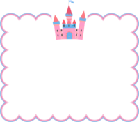 可爱城堡的桃子四角装饰框