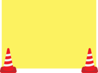Road cone-Pylon yellow frame Decorative frame