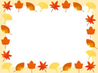 秋-紅葉や楓(かえで)などのフレーム飾り枠