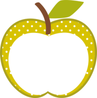 苹果形状(黄绿色水珠图案)的装饰框