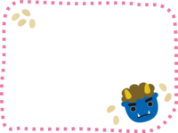 Setsubun-Ao Oni's dotted frame decorative frame