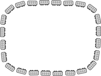 Black and white train enclosure frame Decorative frame