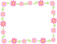 Cosmos flower and leaf enclosure frame Decorative frame