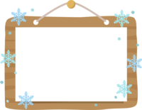 Wooden sign and snowflake frame Decorative frame