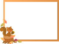 Brown frame of squirrel on a stump Decorative frame