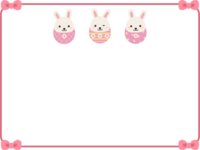 Easter egg Rabbits pink frame Decorative frame