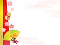 Folding fan, gourd and plum New Year frame Decorative frame