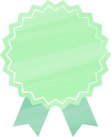 Watercolor style ribbon badge (green) frame Decorative frame