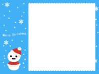 雪人圣诞老人的蓝色圣诞装饰框
