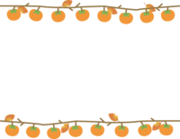 带树枝的柿子装饰框