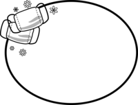 面具黑白椭圆形装饰框