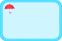 红伞浅蓝色虚线装饰框