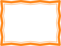 オレンジ色のシンプルなギザギザのフレーム飾り枠