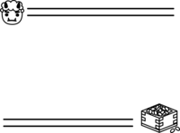 Setsubun-Top and bottom black and white frame Decorative frame