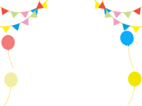 Flag garland and balloon frame Decorative frame