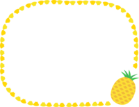 カットしたパイナップルの囲みフレーム飾り枠