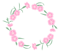 Round frame of dianthus