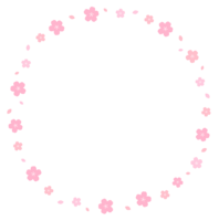 Round frame of cherry blossoms-pink