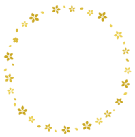 桜の丸いフレーム2-ゴールド