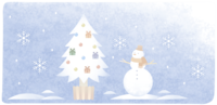 Snowman and white Christmas tree