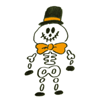 Halloween-like skeleton character