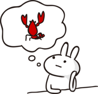 Rabbit thinking about crayfish