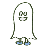 A person who is cosplaying as a ghost on Halloween