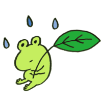 Frog with leaves