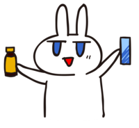 Rabbit with drinks and giveaways