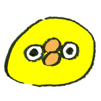 Emoji-style chick with round eyes