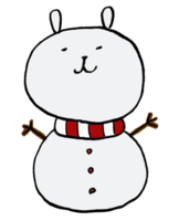 Snowman with a rabbit face