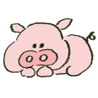 Pig lying down