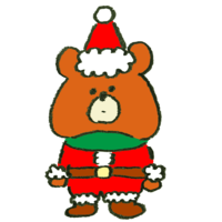 Bear made to cosplay Santa Claus