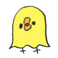 Chick cosplaying as a ghost